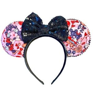 Disney Inspired Handmade Sequin Bow Mickey & Minnie Mouse Ears - NWOT